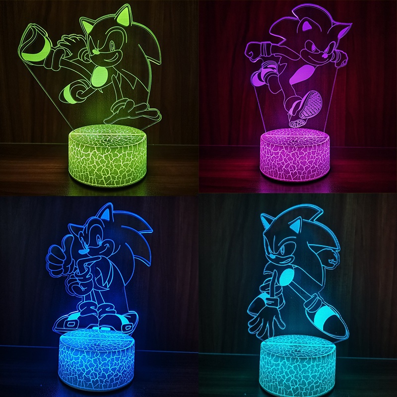 Đèn Ngủ Để Bàn Hình Nhím Sonic Hoạt Hình 3d Sáng Tạo