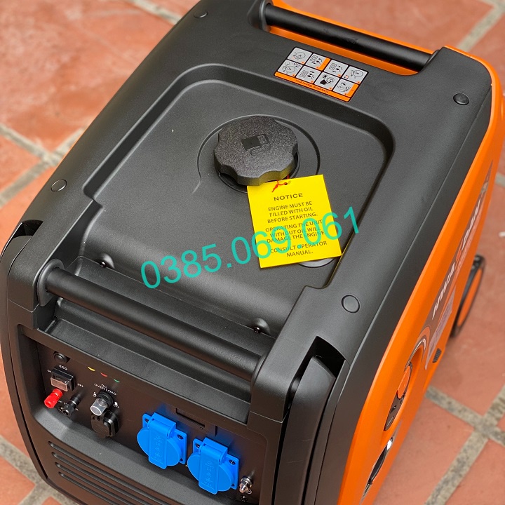 Máy Phát Điện Chạy Xăng 4Kw Hwasdan H4500IE Inverter Nhật Bản, siêu cách âm, sẵn hàng