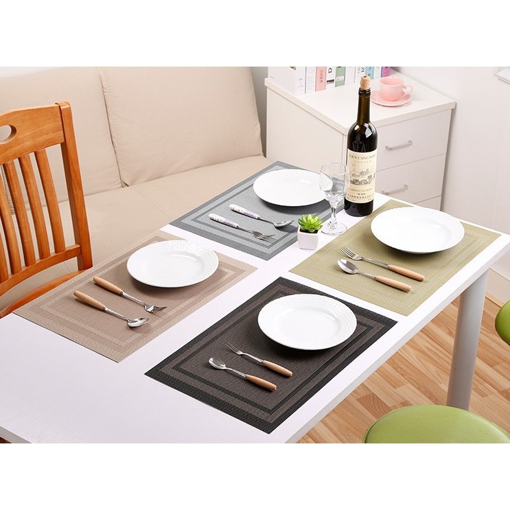 Tấm Lót Bàn Ăn Caro Viền Sọc Phong Cách Châu Âu PA9680 | BigBuy360 - bigbuy360.vn