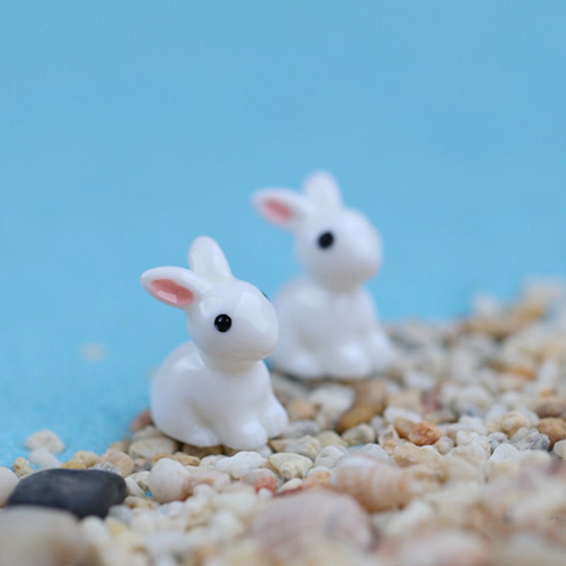 Bộ 2 Chú Thỏ mini Trang Trí Sân Vườn Xinh Xắn