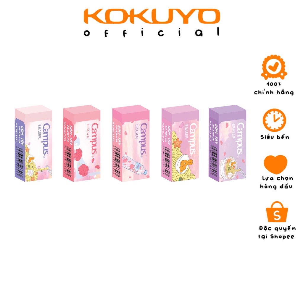 Gôm Tẩy Màu Kawaii Series Không Bụi Campus Chính Hãng Kokuyo Nhật Bản