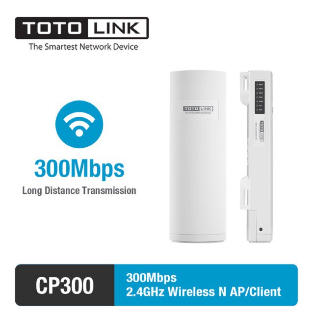 Bộ phát Wifi Ngoài Trời Access Point TotoLink CP300 Chuẩn N Tốc Độ 300Mbps POE lên đến 3km - Giải pháp Wifi thang máy