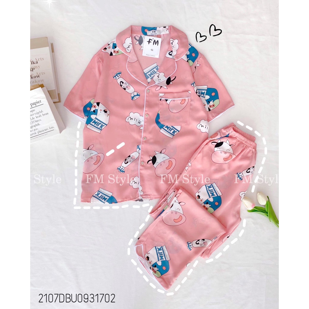 Đồ bộ pijama Fm Style dài tay mặc nhà hoạ tiết dễ thương siêu xinh chất vải kate xịn 211011070 | BigBuy360 - bigbuy360.vn
