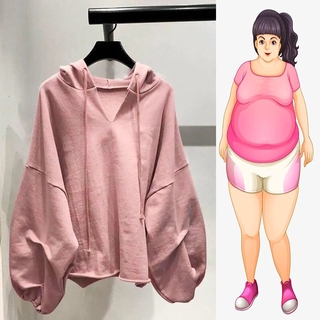  MR  plus Size   Có Thể Mặc Được 150kg  Hàng Có Sẵn  Áo Khoác hoodie Nhung Mỏng Tay Phồng Dài Cho Nữ 