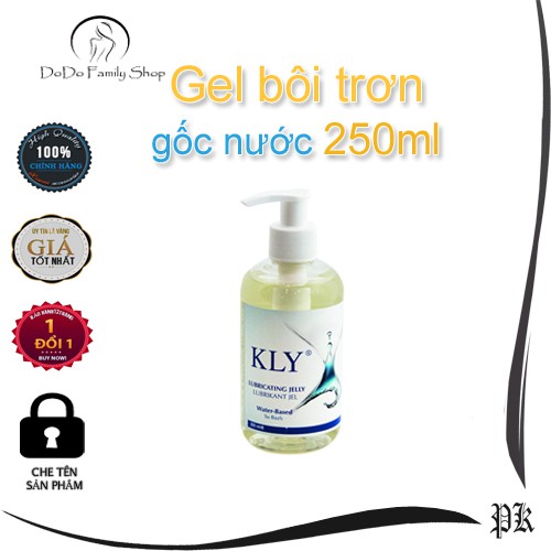 Gel bôi trơn KLY của Thổ Nhĩ Kỳ chai lớn 250ml gốc nước bôi trơn vùng kín, massage body 2 trong 1