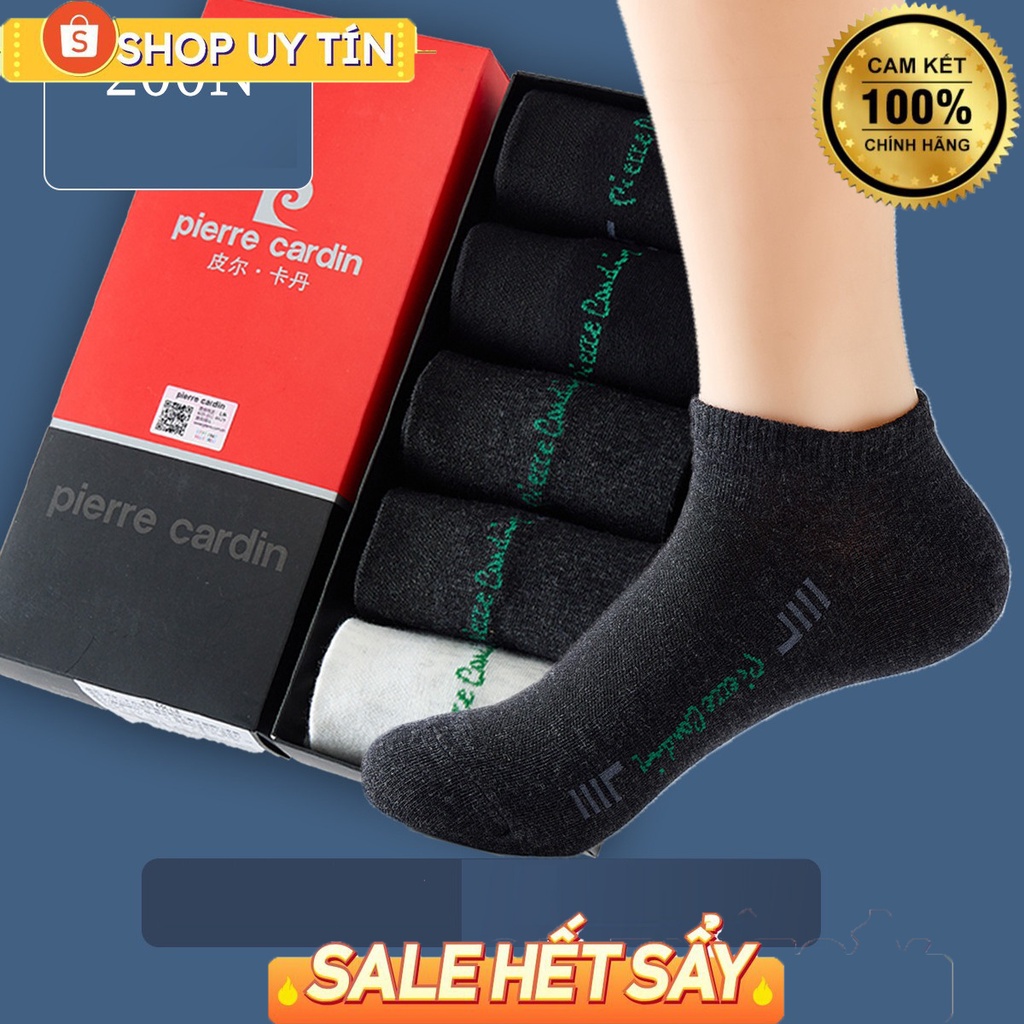 Tất nam pierre cardin logo xanh 1 hộp 5 đôi