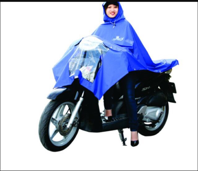 Xả Áo Mưa Choàng 1 Đầu Nhũ Có Kính