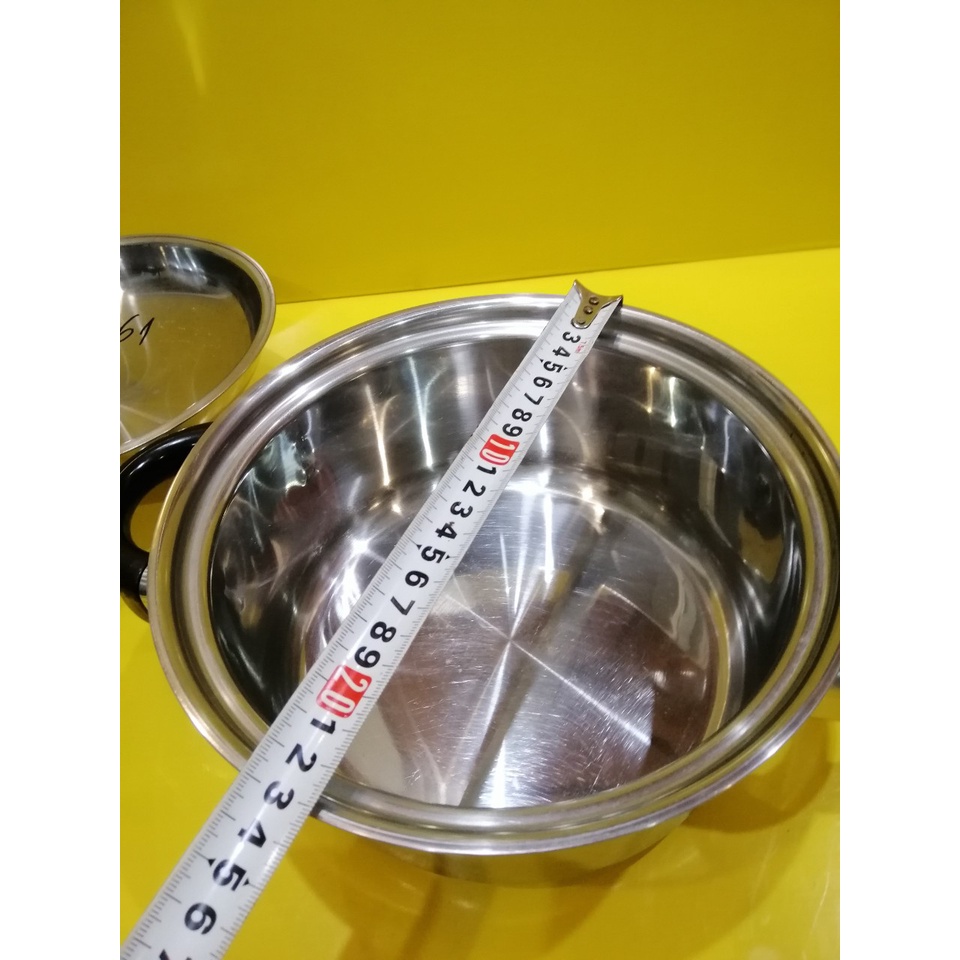 Nồi inox nội địa Nhật, size 23cm, cao 10cm (mã 961), Dùng được bếp từ