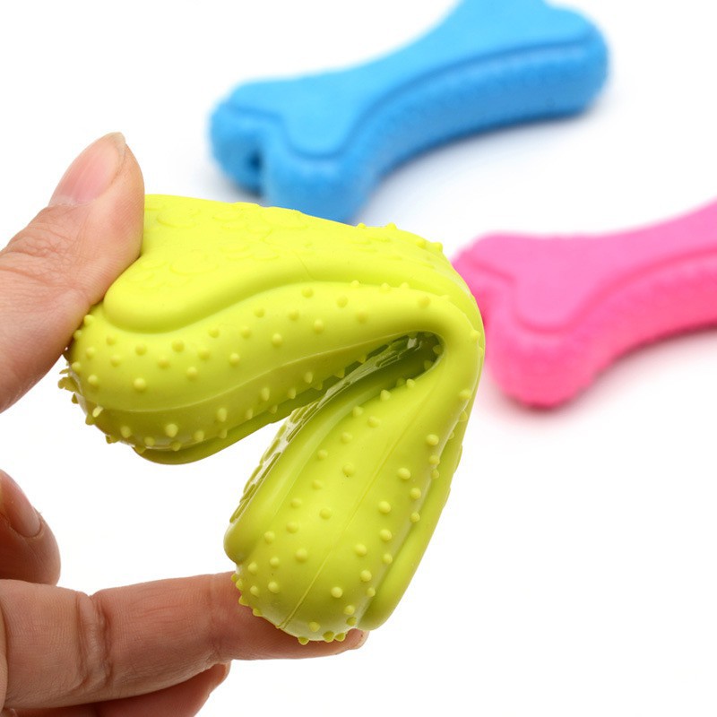 Xương đồ chơi chút chít cho chó gặm sạch răng cỡ nhỏ Kún Miu chất liệu cao su an toàn nhiều màu sắc