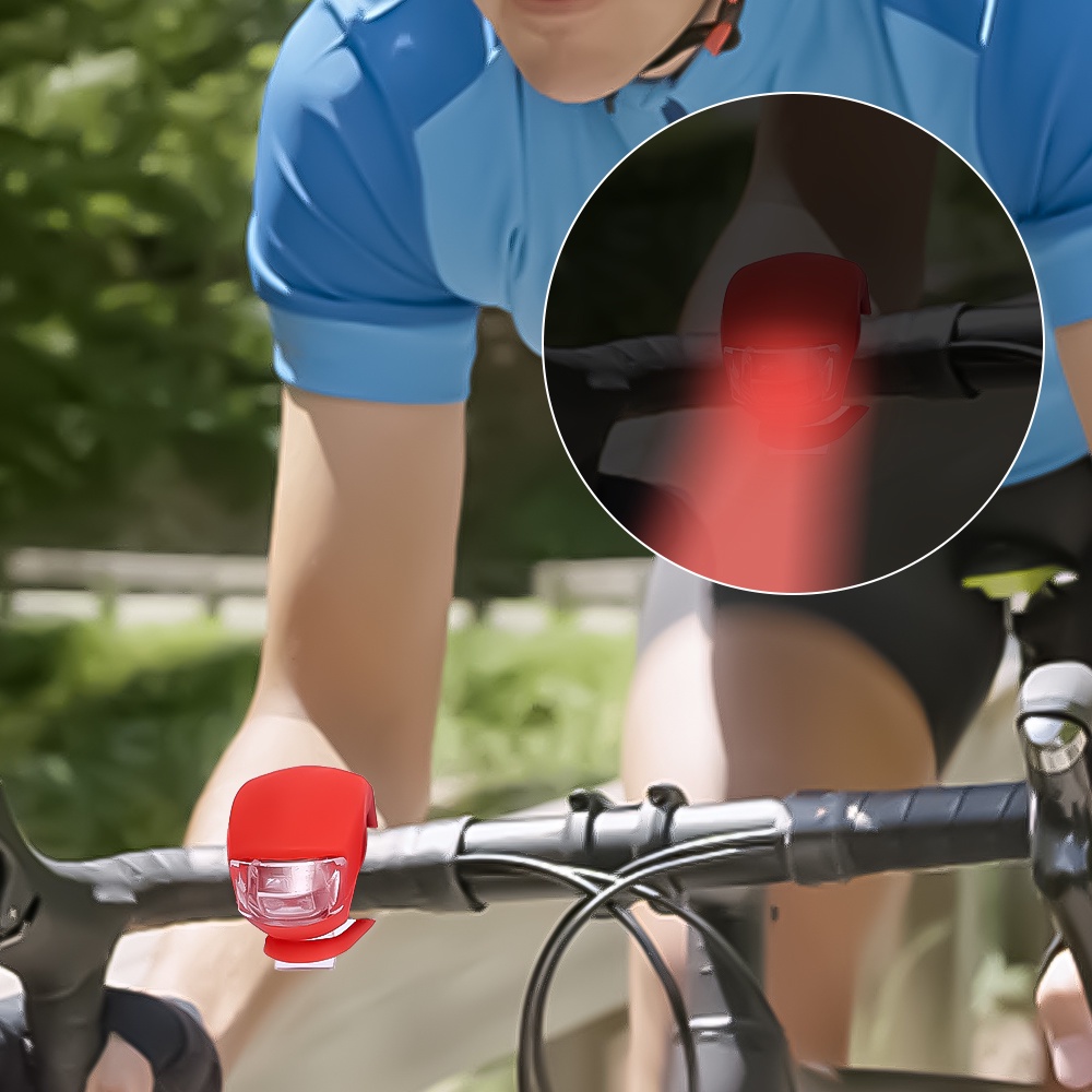 Đèn LED Silicone Chống Nước Gắn Tay Cầm Xe Đạp Leo Núi