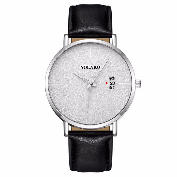 Đồng Hồ Nam YLK01 Máy Pin Mặt Tròn Dây Da Cao Cấp