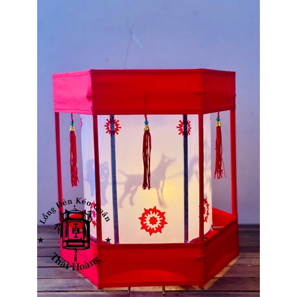 Đèn kéo quân tre vải giấy cao 30cm