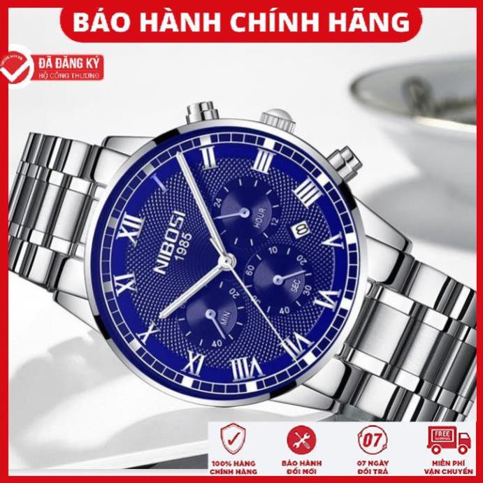 Đồng hồ Nam NIBOSI 2339 Vân sọc 3D hiện đại – Chạy Full Kim – Chống nước cực tốt.