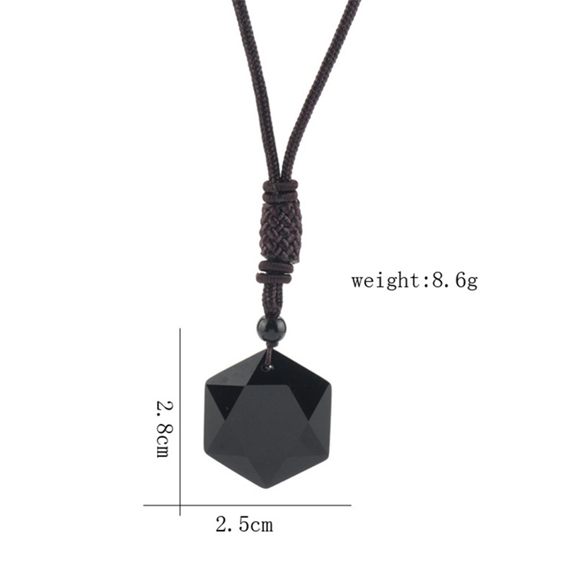 Jingjiangfangji vòng cổ mặt đá Obsidian lục giác bán chạy cho nam và nữ