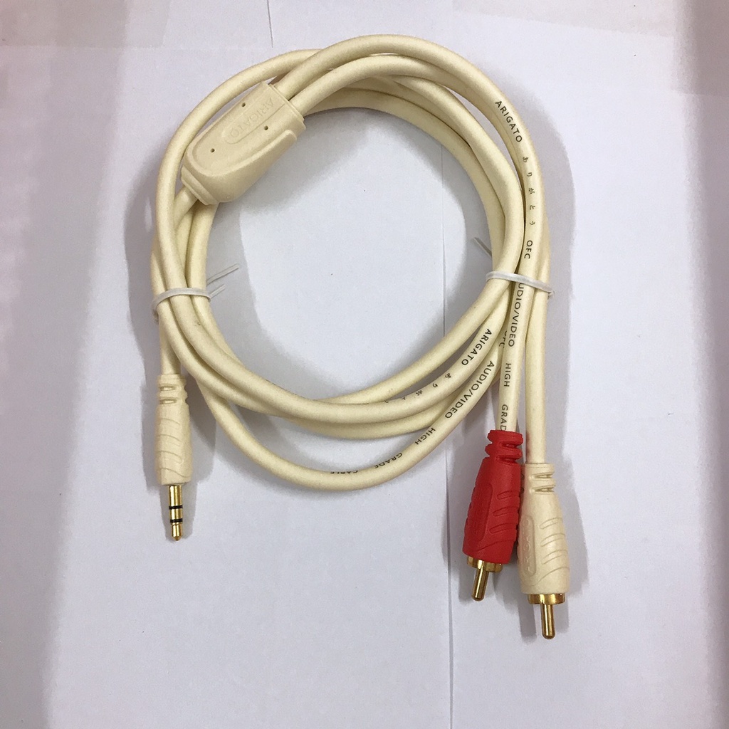 Dây Loa Cáp Tín Hiệu Audio Âm Thanh 1 Đầu 3.5 Ra 2 Đầu Hoa Sen Máy Tính Loa Âm Ly Dài 1.5M 1.8M 3M 5M 10M ARIGATO