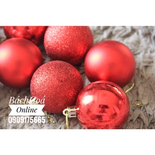 [Set 6) Quả Châu 6cm trang trí Noel