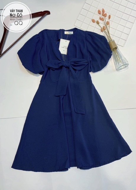 Váy cổ V buộc nơ ngực cho nữ | BigBuy360 - bigbuy360.vn
