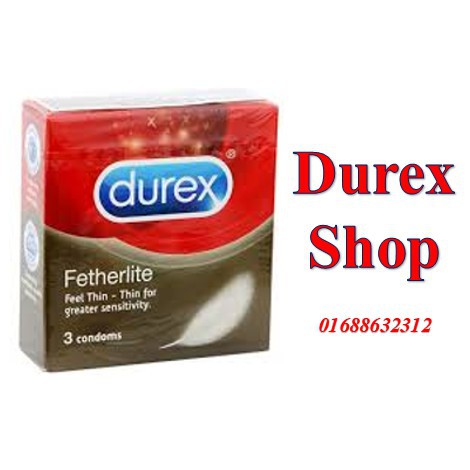 Bao cao su SIÊU MỎNG CẢM GIÁC THẬT Durex Fetherlite hộp 3 cái