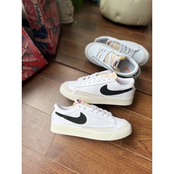 GIÀY BLAZER LOW TRẮNG KEM VẠCH ĐEN DA THẬT LAI AU