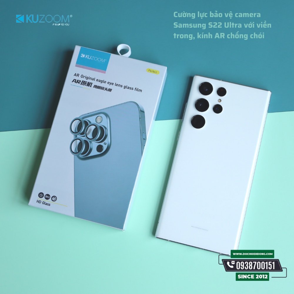 Ốp viền kính bảo vệ Camera Kuzoom Lens Ring cho Samsung S22 Ultra