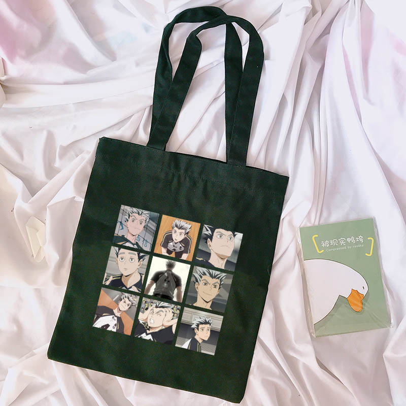 Túi xách trung học Haikyuu Anime Túi vải thông thường Túi mua sắm Túi đeo vai