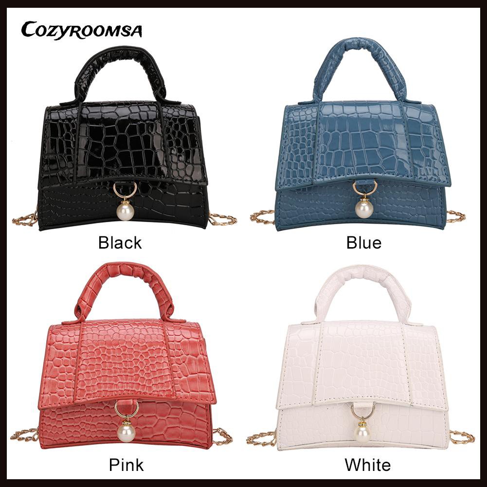 Fashion Women Alligator Pattern Chain Shoulder Bag Mini Top-handle Handbags