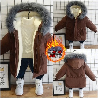 Parka lót lông cho bé