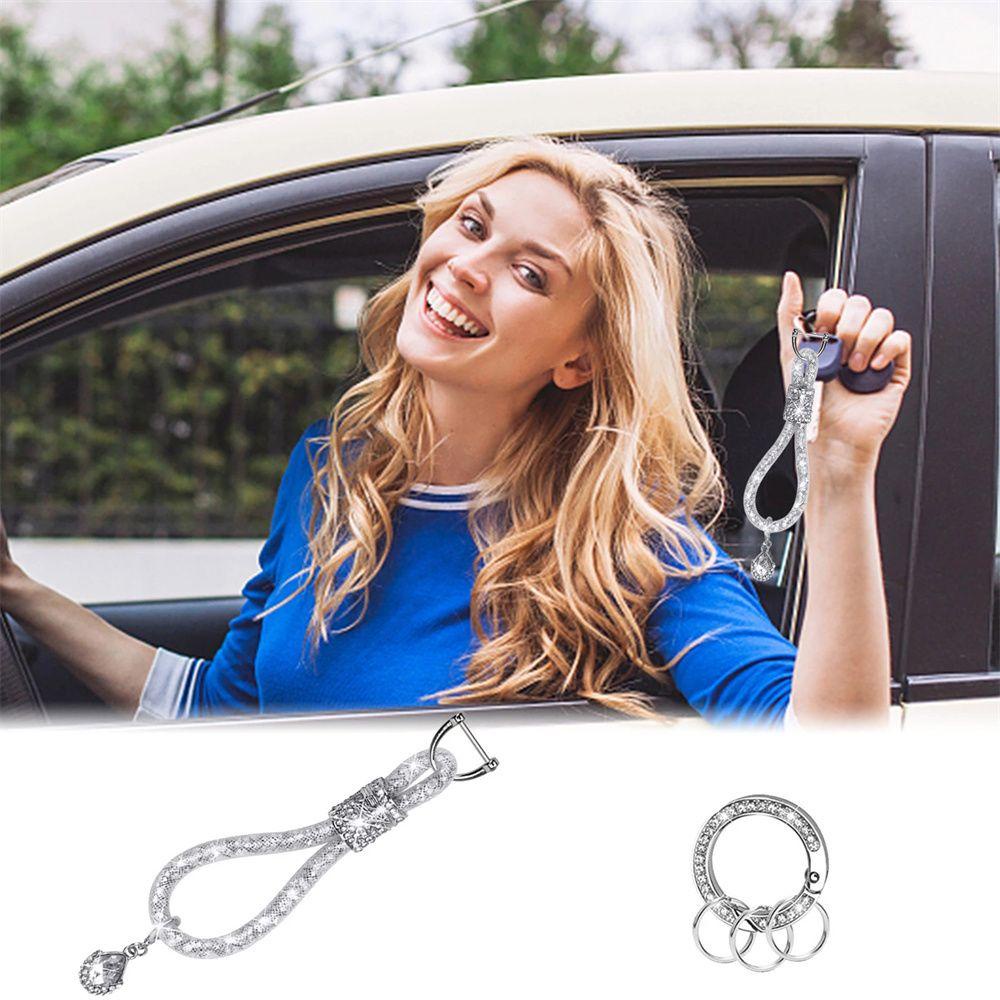Móc Khóa Kim Loại Thiết Kế Sang Trọng|Giá Đỡ Chìa Khóa Trang Trí Nội Thất Xe Hơi Lấp Lánh
