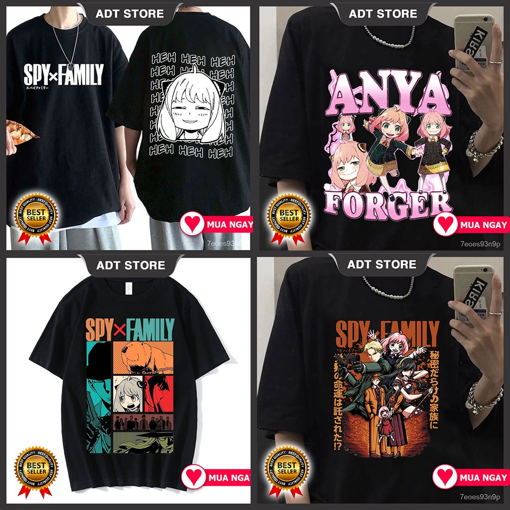 Top 4 Áo thun Anime Spy X Family Anya Forger Bond Forger độc đẹp cực HOT giá rẻ