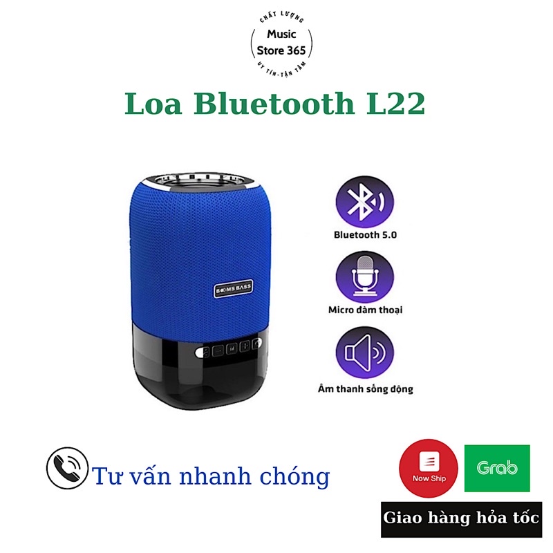 Loa Bluetooth Boombass L22 Loa Mẫu Mới Âm Thanh Bass Sêu Ấm - Hỗ Trợ Thẻ Nhớ,Bluetooth,Audio 3.5mm - BẢO HÀNH ĐỔI MỚI