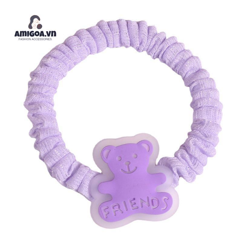 Dây Cột Tóc/Vòng Tay Hai Mặt Hình Gấu Hoạt Hình Dễ Thương Đa Năng Cho Cặp Đôi