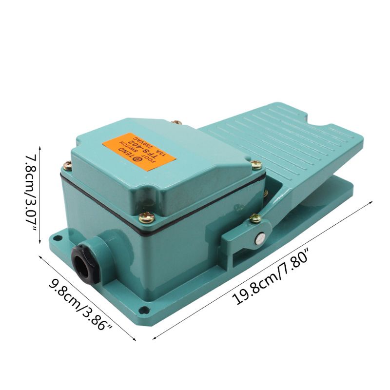 SPMH Metal AC 250V 15A 1NO 1NC Momentary Pedal Foot Switch Anti-slip Controller Treadle Switch TFS-402