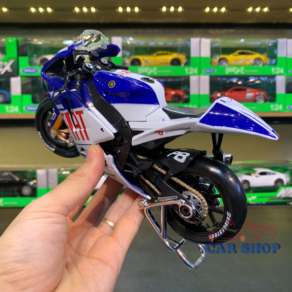 Mô Hình Xe Moto GP YAMAHA FIAT 2009 Tỉ lệ 1:10 Hãng Maisto có ben nâng