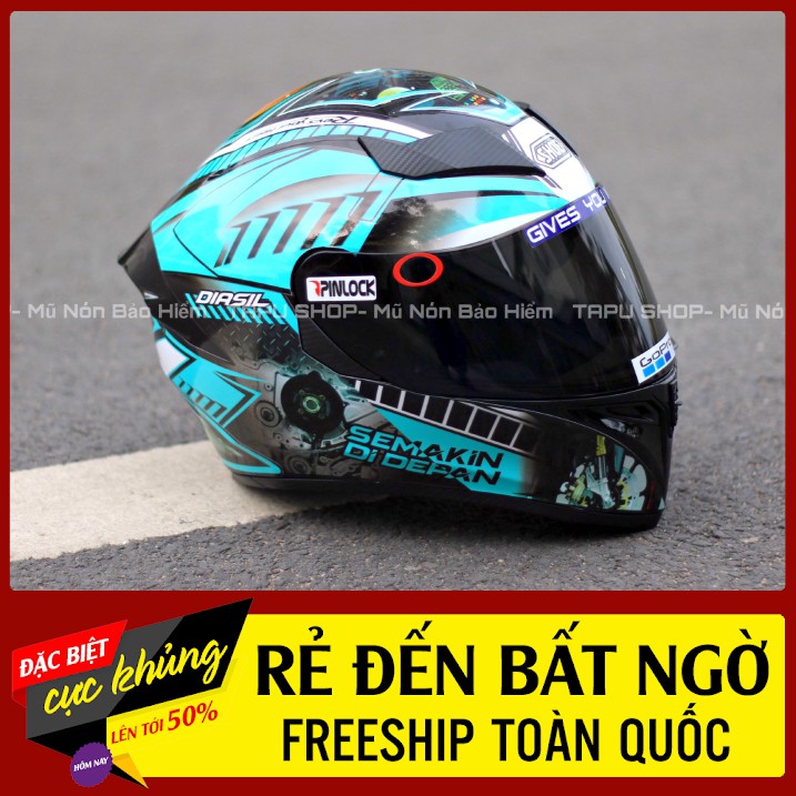 [FREESHIP] MŨ BẢO HIỂM FULLFACE ROC 1 KÍNH - ROYAL M138B LÊN TEM SHOEI