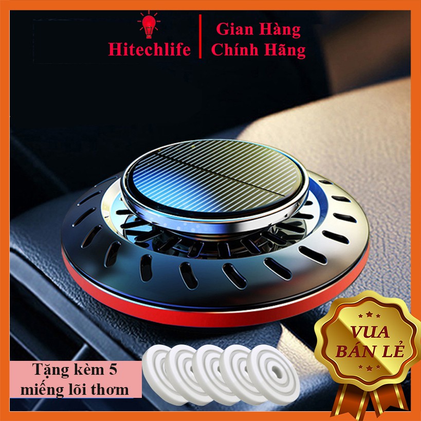 Nước Hoa Ô Tô Mini Đĩa Bay UFO Pin Năng Lượng Mặt Trời - Nước Hoa Xe Hơi Cao Cấp Hitechlife Tặng Lọ Tinh Dầu Thơm Gỗ Sồi