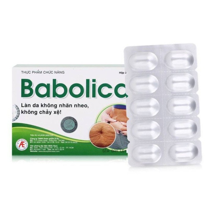 Viên uống Babolica - Ngăn Ngừa Lão Hóa Da, ải thiện sự đàn hồi của làn da, ngăn ngừa chảy xệ