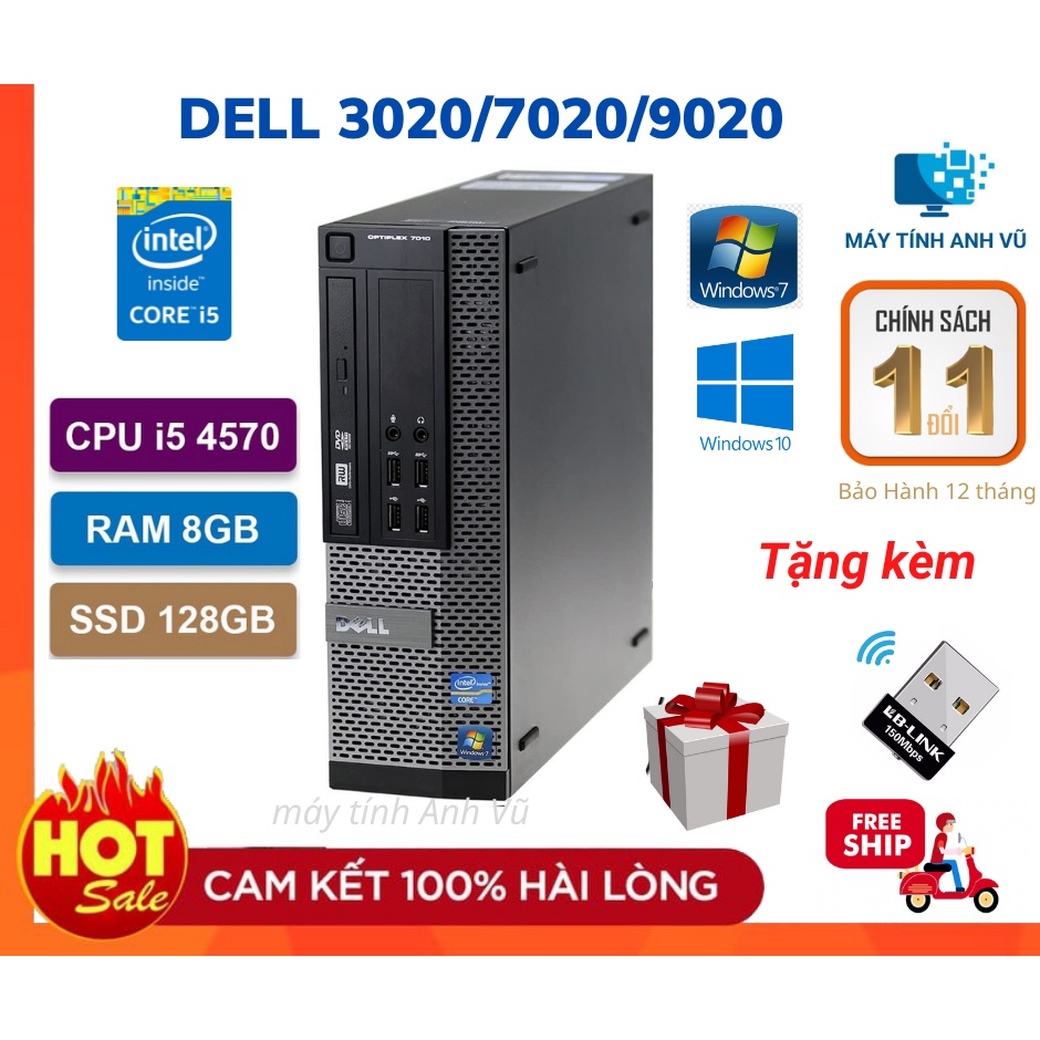 Cây Máy Tính Cũ Máy Bộ Văn Phòng Giá Rẻ - Dell Optiplex 3020/7020/9020 ( I5 4570/8G/SSD128G ) - Bảo Hành 12 Tháng | BigBuy360 - bigbuy360.vn