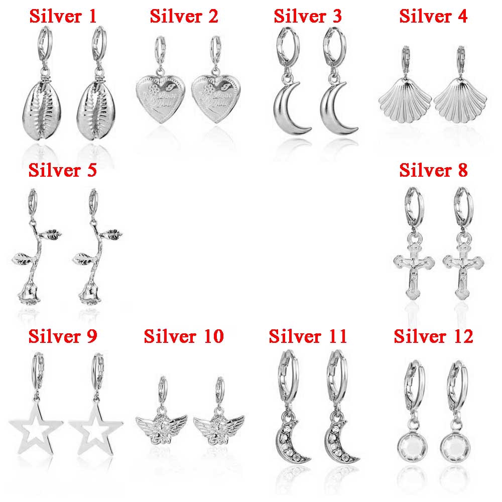 Khuyên tai dáng tròn phối màu độc đáo cho nữ