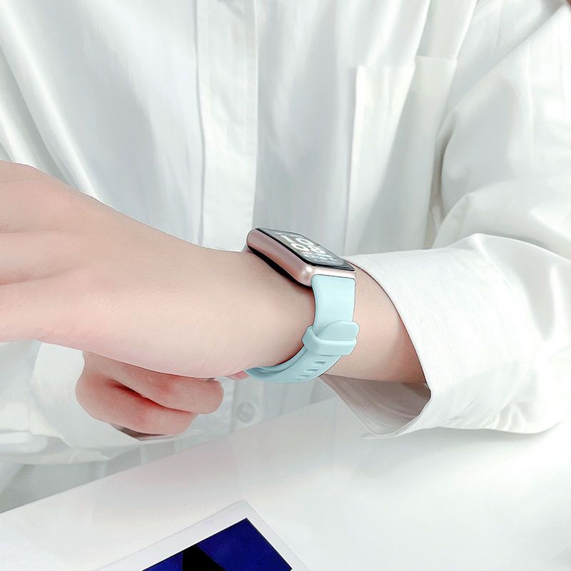 Hàng Mới Về Dây Đeo Thay Thế Bằng Silicon Màu Macaron Xanh Dương Cho Huawei Band 7