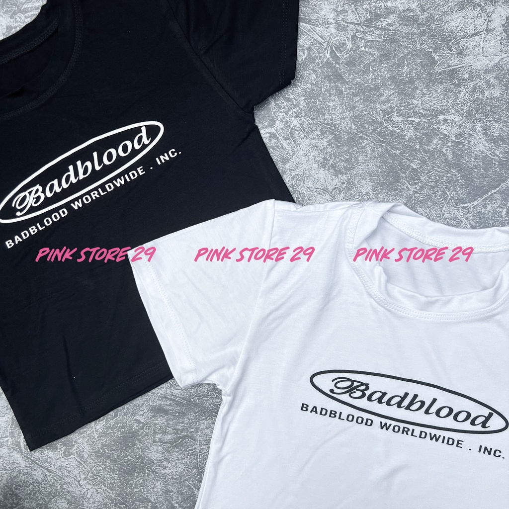 Áo Croptop Body Cổ Tròn Tay Ngắn Họa Tiết In Chữ BadBlood, Mùa Hè Nhiệt Huyết A5336