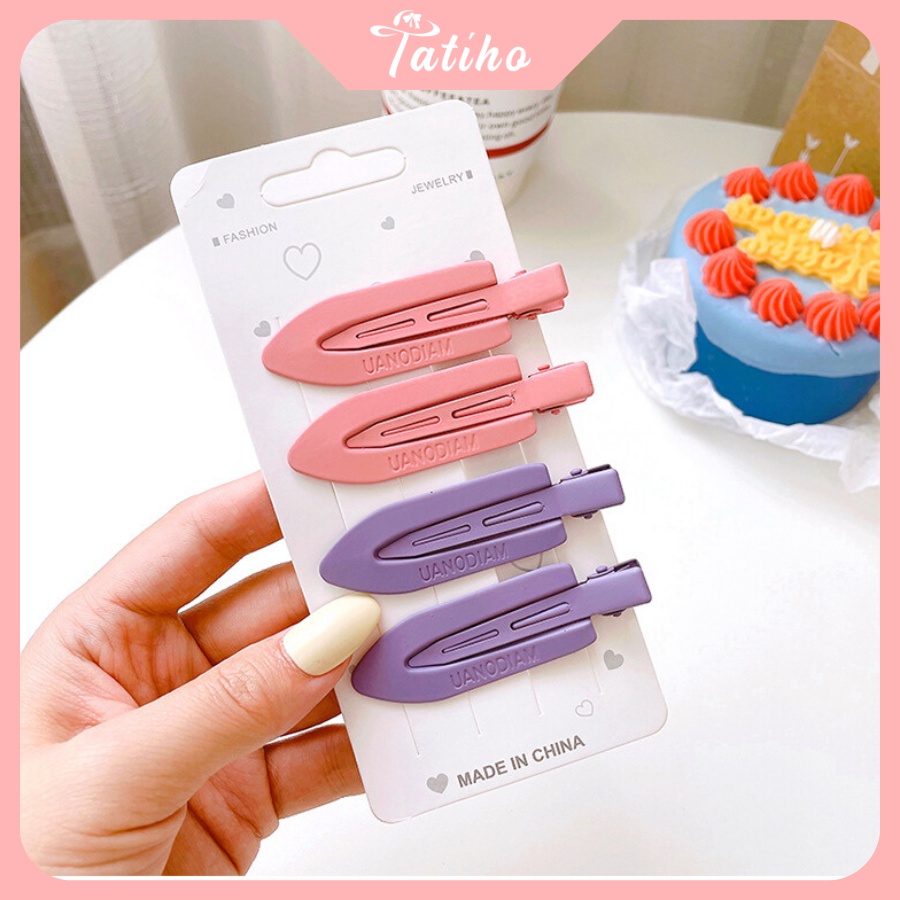 Kẹp Tóc Mái (Kẹp Tóc Mỏ Vịt) Trơn Nhiều Màu Phong Cách Hàn Quốc - Tatiho - Mã KT016