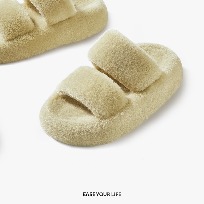 Dép bông đi trong nhà POSEE PS7106W đế dày chống trượt thời trang thu đông cho cặp đôi