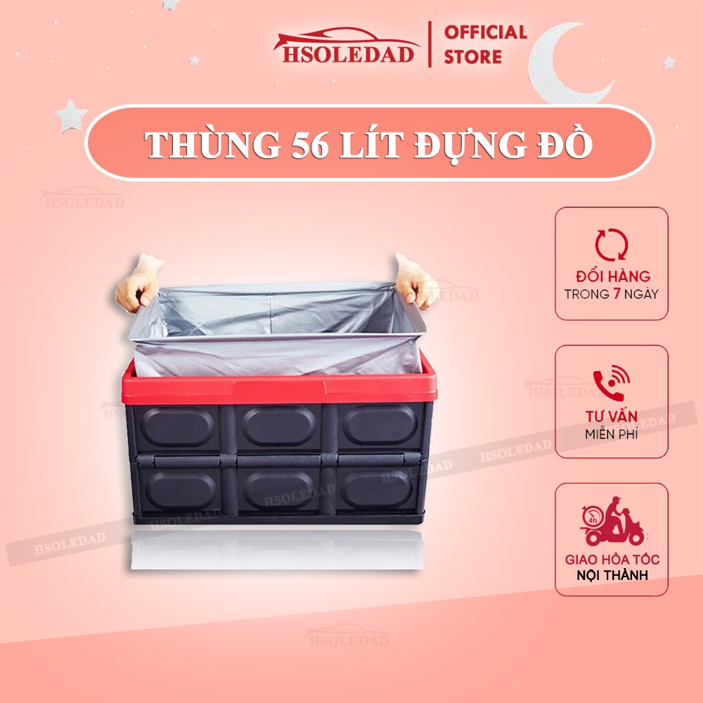 Hộp đựng đồ để cốp xe ô tô có thể gấp gọn dung tích 56 lít và 30 lít