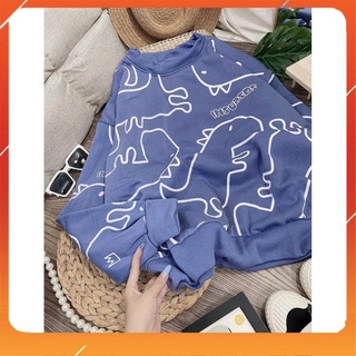 Áo khoác nam nữ nỉ ngoại sweater in hình khủng long 3D 💟