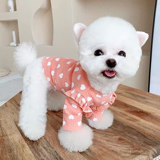 Áo hoạ tiết trái tim xinh xắn cho chó mèo dễ thương thời trang thú cưng
