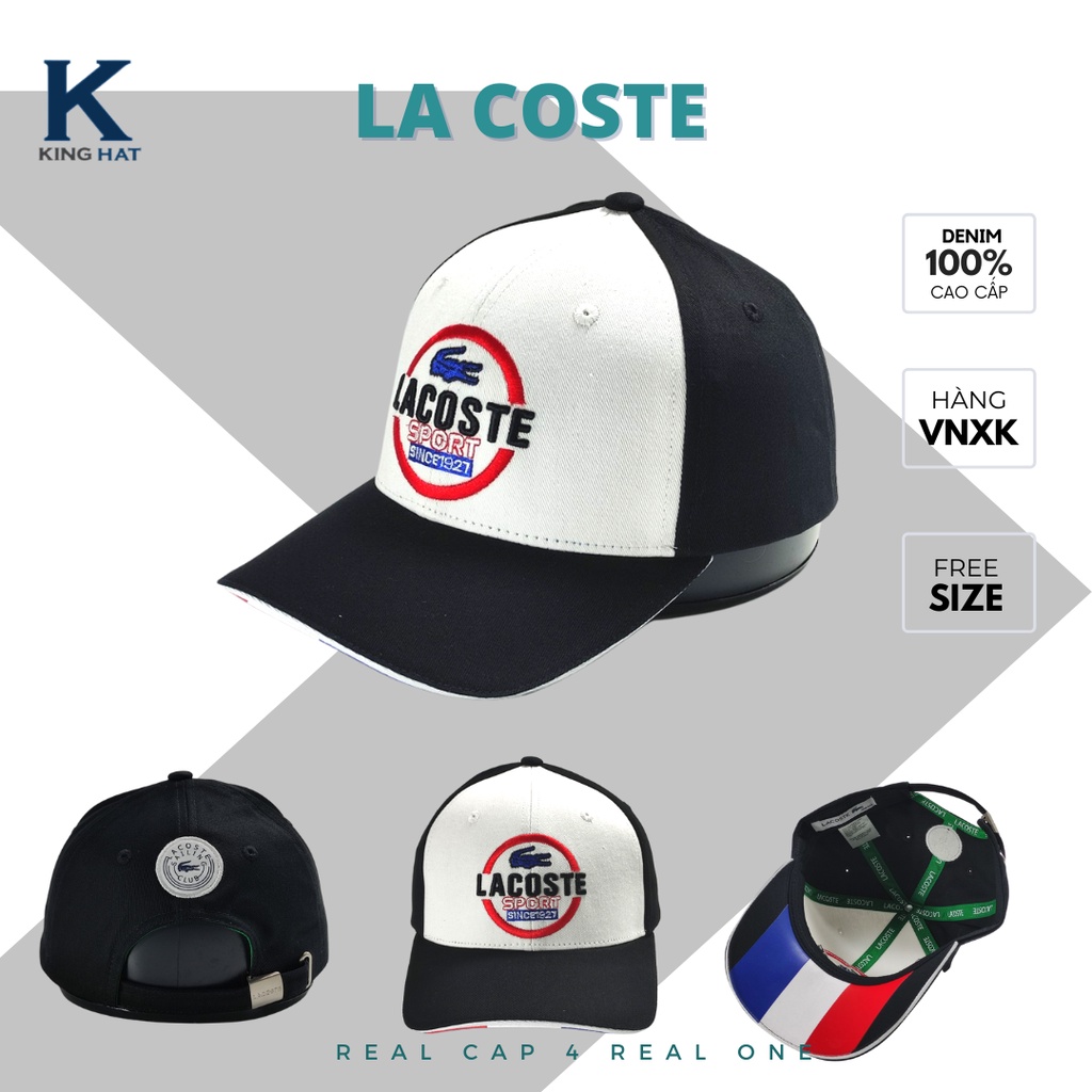 Nón lưỡi trai dù và kaki thêu logo Lacoste cờ Mỹ, Italia,Anh chất vải cotton hàn quốc cao cấp. phom đứng cứng cáp