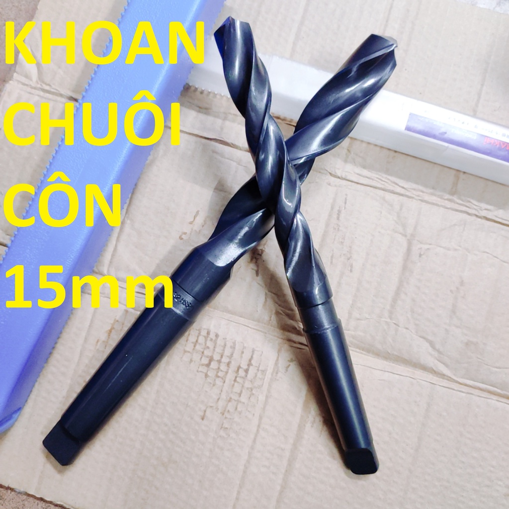 Mũi khoan chuôi côn 15mm, chuôi côn MT2, chiều dài lưỡi 114mm,chiều dài tổng 212mm