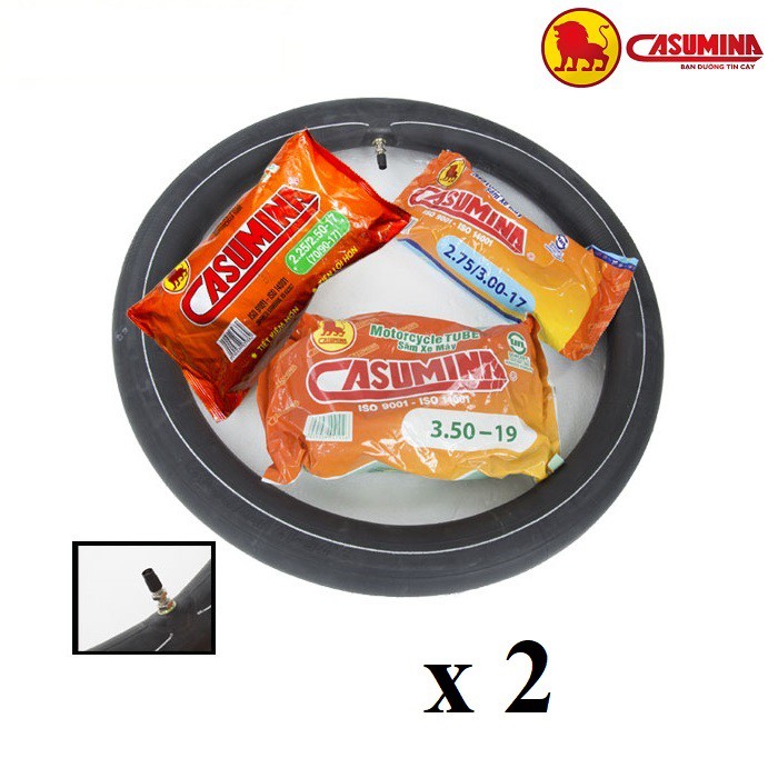 Cặp 2 Ruột Săm Casumina 2.25/2.50 - 17, Loại Bịch Chỉ Trắng - Hàng Chất Lượng