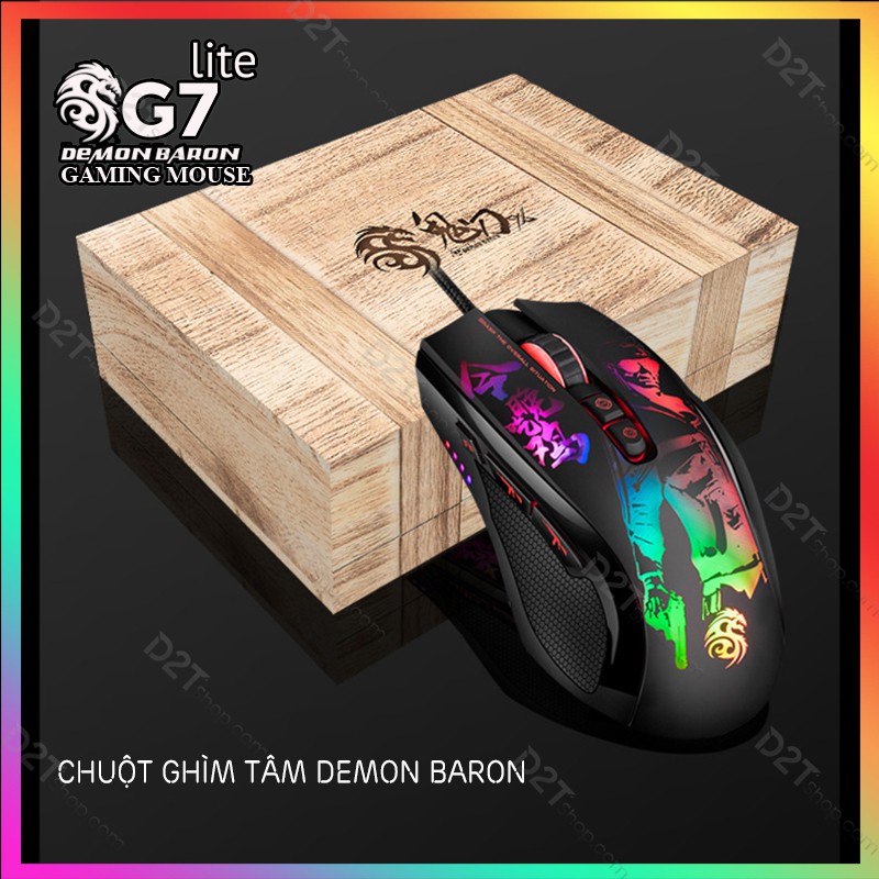 Chuột gaming G7 Lite V2  | PHIÊN BẢN MỚI | Hỗ trợ ghìm tâm PUBG, Led RGB 8 nút Autotap, ghìm tâm trên Mobile, PC