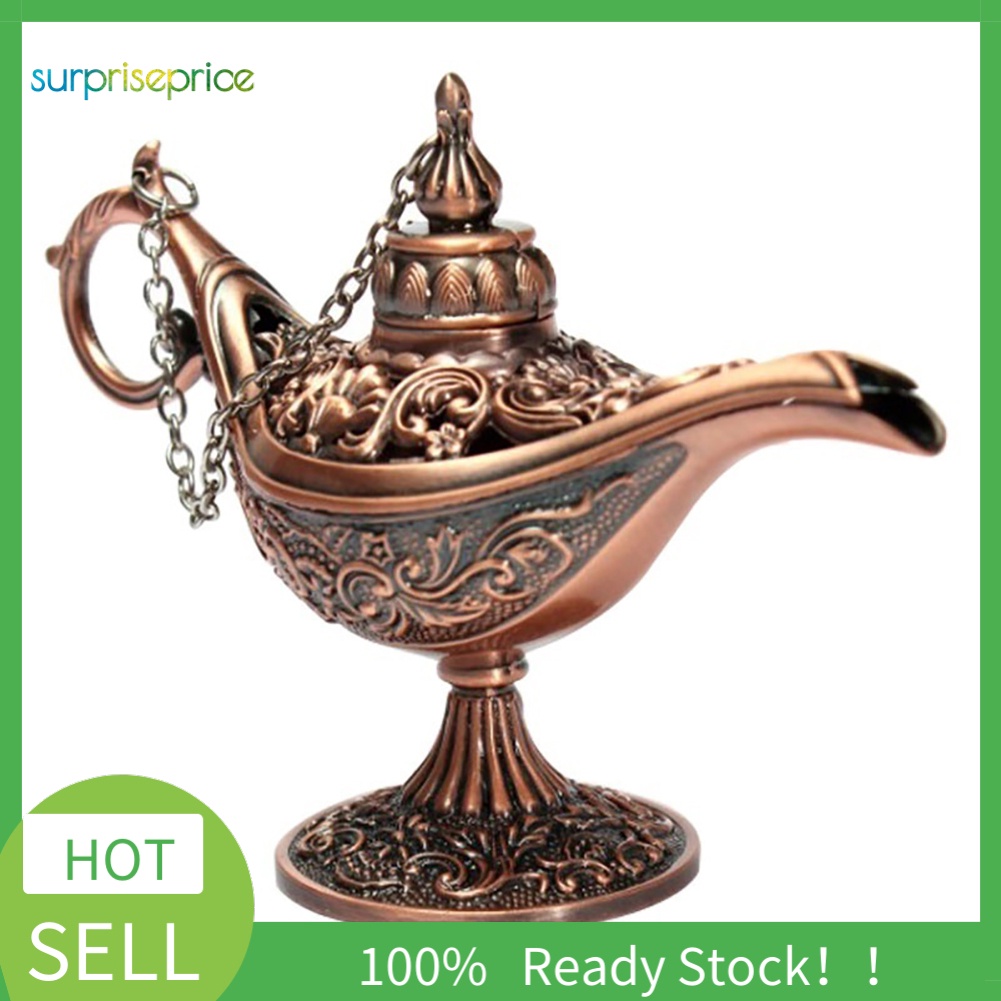 Ấm trà bằng hợp kim kẽm hình cây đèn Aladdin phong cách vintage